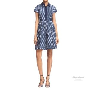 Diane von Furstenberg Skylar Blue Shirtdress 4 EUC